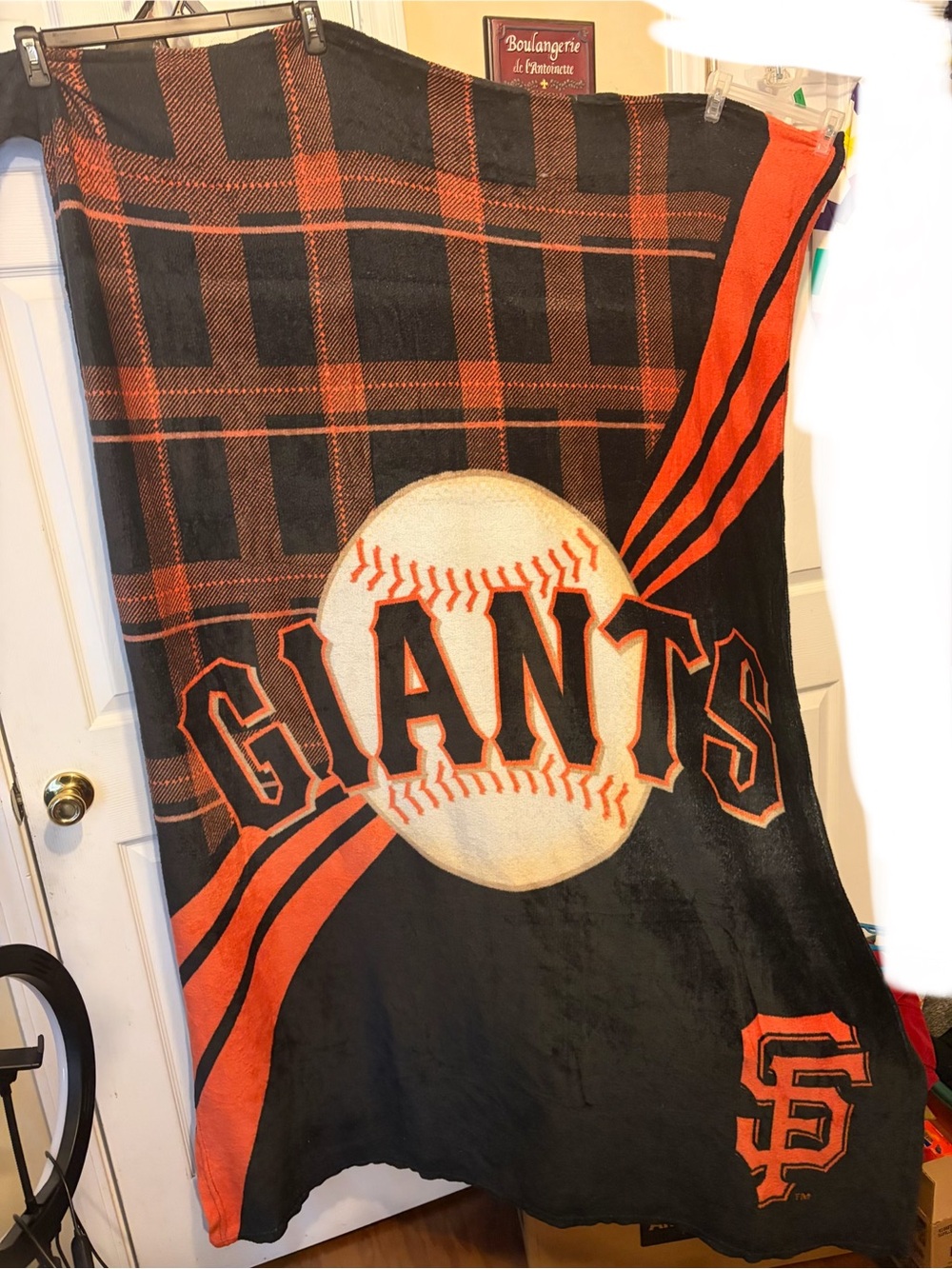 Black & Orange 58” San Francisco Giants ⚾️ Plush Throw Blanket